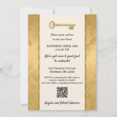 金ゴールドビクトリアンの写真引っ越し祝いパーティー 招待状 (裏面)