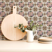 金ゴールドビクトリアンスクロール付き牡丹ブーケ タイル