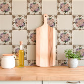 金ゴールドビクトリアンスクロール付き牡丹ブーケ タイル