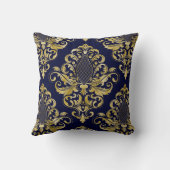 金ゴールドビクトリアンダマスクの青 クッション (裏面)