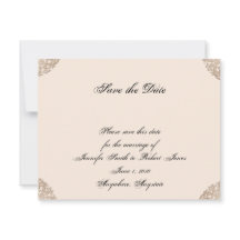 金ゴールドビクトリアンフィリグリー結婚式の日付の保存