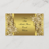金ゴールドビクトリアンフラワーエレガント金ゴールド 名刺 (裏面)