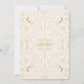 金ゴールドビクトリアンラブバード表番号カード 招待状 (裏面)