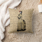 金ゴールドビクトリアンヴィンテージステームパンクウィメンレディ クッション (ブランケット)