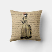 金ゴールドビクトリアンヴィンテージステームパンクウィメンレディ クッション (裏面)