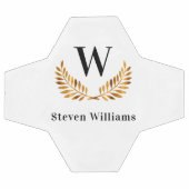 金ゴールドビクトリーローレルリースモノグラム名 サッカーボール (フラット)