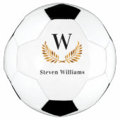 金ゴールドビクトリーローレルリースモノグラム名 サッカーボール (正面)