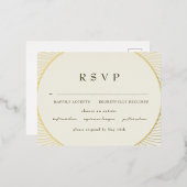 金ゴールドビザンチンRSVP 箔招待状ポストカード (正面/裏面)