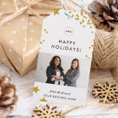 金ゴールドビジネスのクリスマスロゴ&チームフォト会社 ギフトタグ