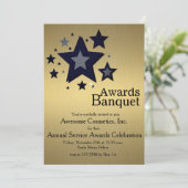 金ゴールドビジネスイベントのパーティーの招待の星 招待状 (スタンド正面)