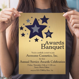 金ゴールドビジネスイベントのパーティーの招待の星 招待状