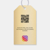 金ゴールドビジネスロゴQRインスタつるグラムラベル ギフトタグ (裏面)