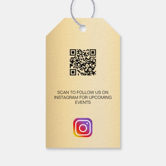 金ゴールドビジネスロゴQRインスタつるグラムラベル ギフトタグ (裏面)