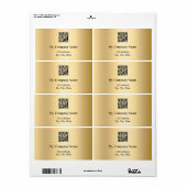 金ゴールドビジネスQRコード差出人住所出荷 ラベル (フルシート)