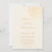 金ゴールドビスミラのムスリム結婚式招待状 招待状 (正面)