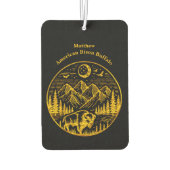 金ゴールドビソンが月明かりの山の空を徘徊 カーエアーフレッシュナー (裏面)