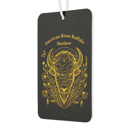 金ゴールドビソンイラストレーションに囲まれた自然 カーエアーフレッシュナー (左)