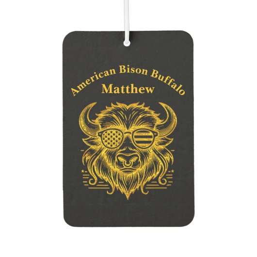 金ゴールドビソンインサングラスイラストレーション カーエアーフレッシュナー (正面)