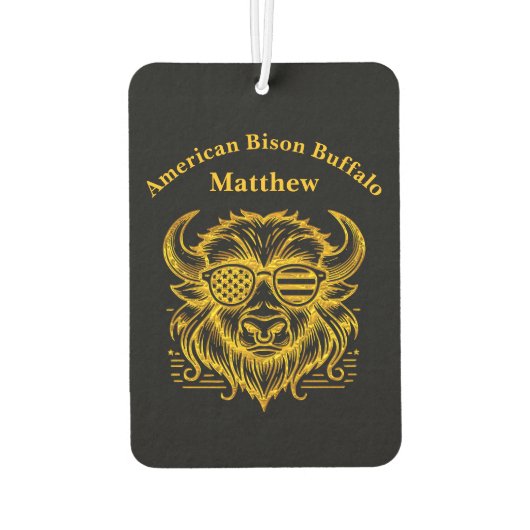 金ゴールドビソンインサングラスイラストレーション カーエアーフレッシュナー (裏面)