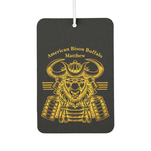 金ゴールドビソンウォリアーデザインインサムライアーマー カーエアーフレッシュナー (正面)