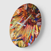 金ゴールドビッグイエローサンフラワーコレクシエレガントョン ラージ壁時計 (傾斜)