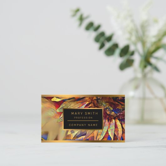 金ゴールドビッグイエローサンフラワーコレクシエレガントョン 名刺 (スタンド正面)