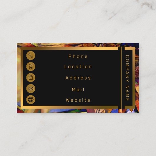 金ゴールドビッグイエローサンフラワーコレクシエレガントョン 名刺 (裏面)