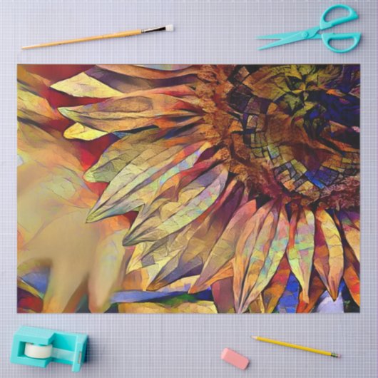 金ゴールドビッグイエローサンフラワーコレクシエレガントョン 薄葉紙 (クラフト)