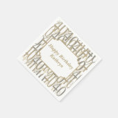 金ゴールドビッグ40パーソナライズされた誕生日パーティー スタンダードカクテルナプキン (角)