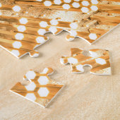 金ゴールドビットコインデジタル暗号通貨BTCロゴ ジグソーパズル (側面)