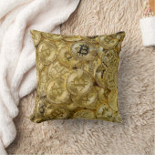 金ゴールドビットコインBTC暗号通貨コインパターン クッション (ブランケット)