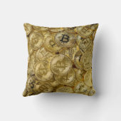 金ゴールドビットコインBTC暗号通貨コインパターン クッション (裏面)