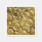 金ゴールドビットコインBTC暗号通貨コインパターン スタンダードカクテルナプキン (正面)