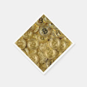 金ゴールドビットコインBTC暗号通貨コインパターン スタンダードカクテルナプキン (角)