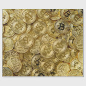 金ゴールドビットコインBTC暗号通貨コインパターン ラッピングペーパー (フラット)