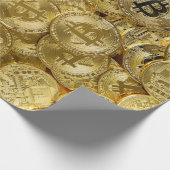 金ゴールドビットコインBTC暗号通貨コインパターン ラッピングペーパー (角)