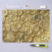 金ゴールドビットコインBTC暗号通貨コインパターン 薄葉紙 (クラフト)