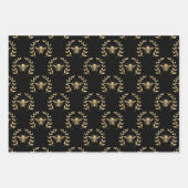 金ゴールドビーオンブラック ラッピングペーパーシート (正面)