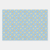 金ゴールドビーオンブルーと金ゴールド ラッピングペーパーシート (正面3)