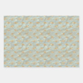 金ゴールドビーオンブルーと金ゴールド ラッピングペーパーシート (正面)