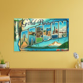 金ゴールドビーチ,オレゴン – ラージレターシーン キャンバスプリント (インサイチュ (リビング))