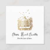 金ゴールドビーハイブ養蜂病 スクエア名刺 (正面)