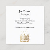 金ゴールドビーハイブ養蜂病 スクエア名刺 (裏面)