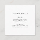 金ゴールドビーハニカムミツバチ養蜂家 スクエア名刺 (裏面)