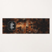 金ゴールドビームの幾何学的なスパーリー宇宙モノグラム ヨガマット (正面(横))