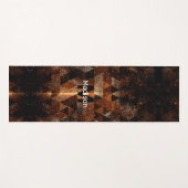 金ゴールドビームの幾何学的なスパーリー宇宙モノグラム ヨガマット (正面(横))