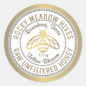 金ゴールドビーロゴビーキーパーはちみつ瓶ラベル ラウンドシール (正面)