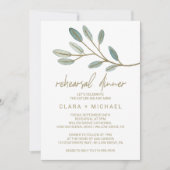 金ゴールドビーントユーカリのリハーサルディナー 招待状 (正面)