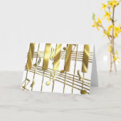 金ゴールドピアノキーボード カード (黄色い花)