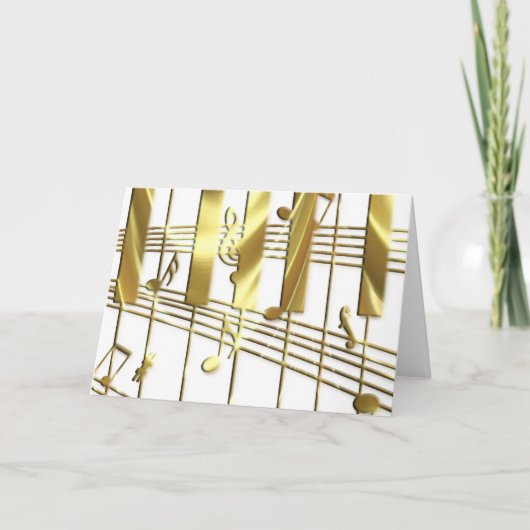 金ゴールドピアノキーボード カード (正面)